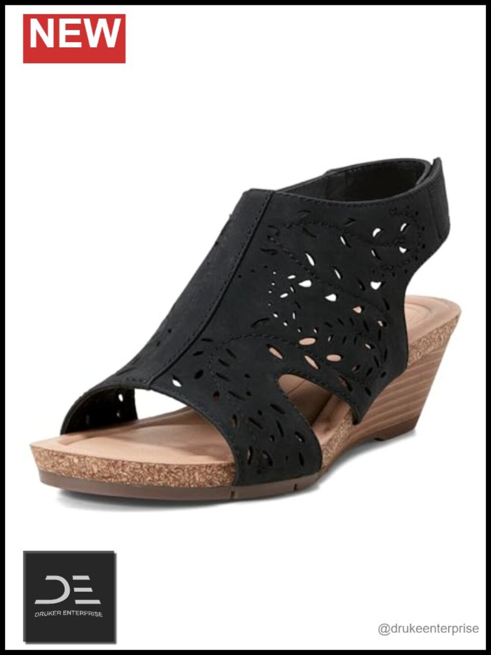 Earth Women's Halin3 Wedge Sandals Cork Footbed Slingback Open Toe